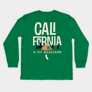 California is my Base Camp Kids Long Sleeve T-Shirt